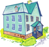 Light Blue House Clip Art